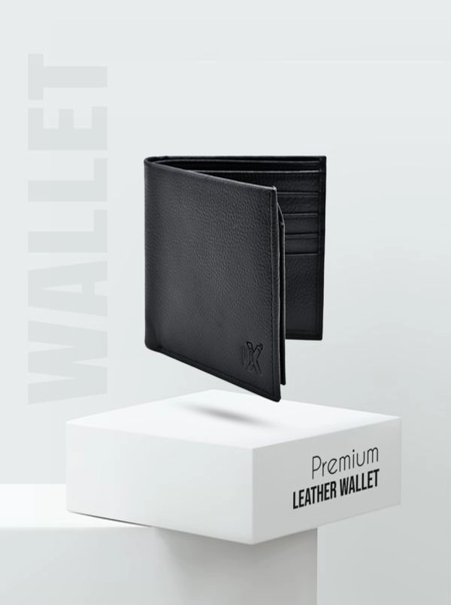 ProX High Quality Original Cow Leather Wallet_FW-2722 Black