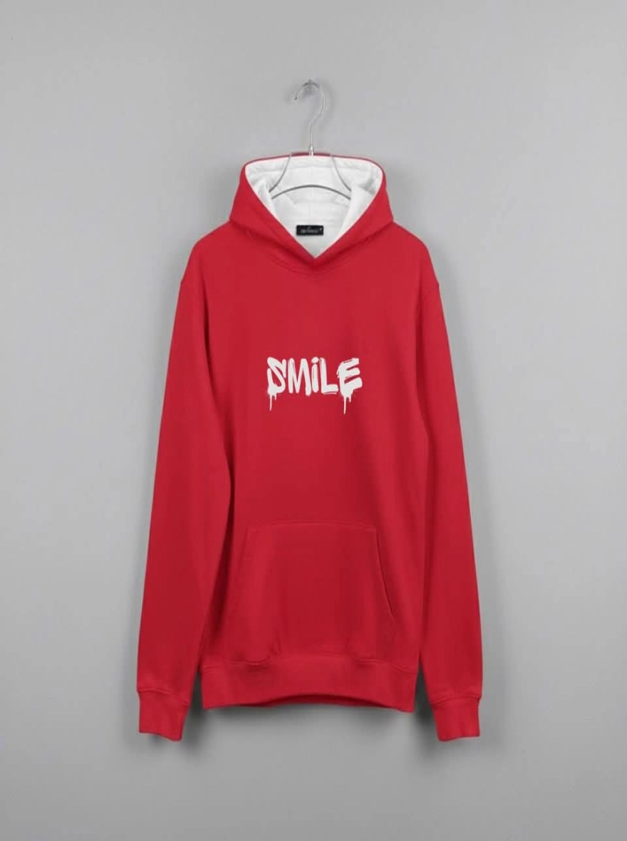 Pullover Casual Sport Printed Hoodie for Men - Smile