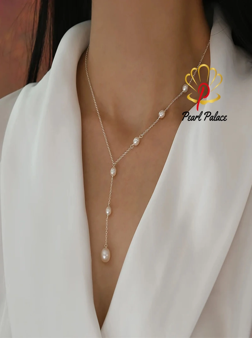 Real S925 Sterling Silver Natural Freshwater Pearl Pendant Necklace Jewelry for Women