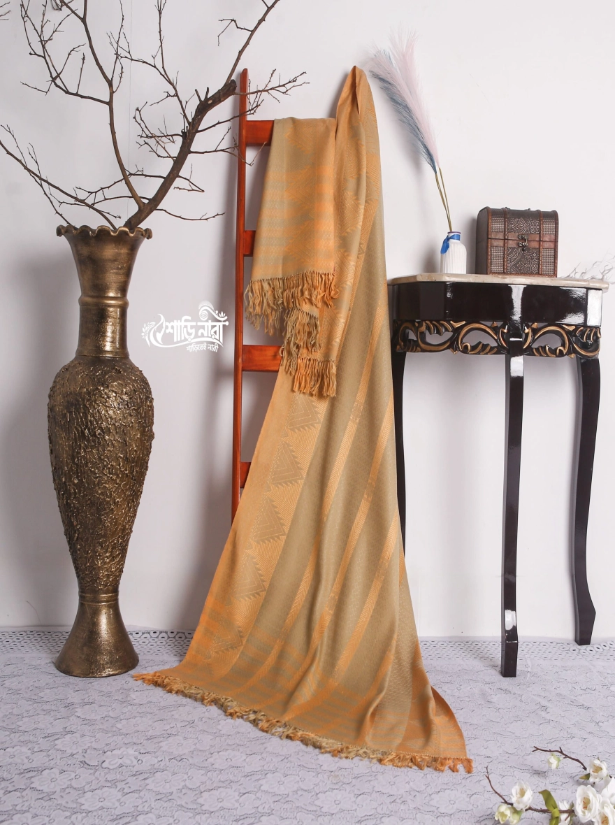 Premium Minakari Jamdani Olive Shawl