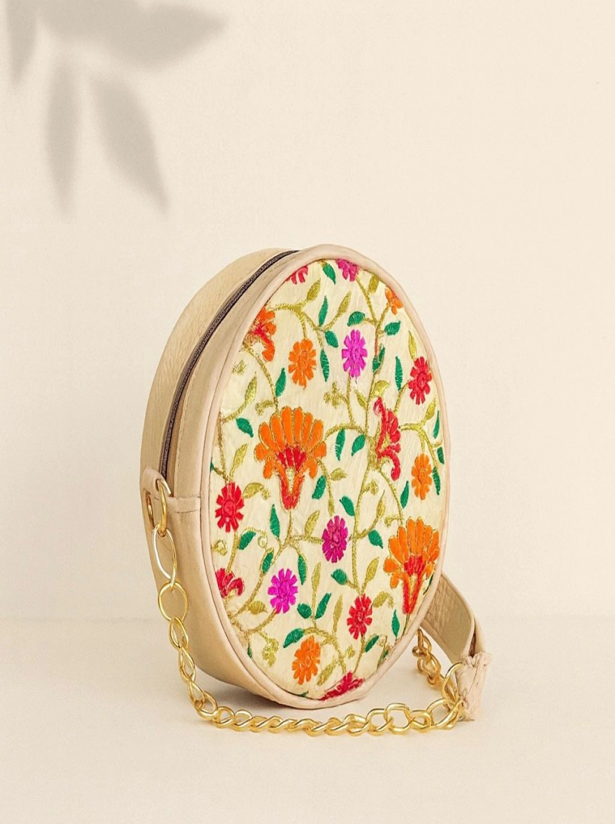 Midnight Bloom Embroidered Crossbody Bag