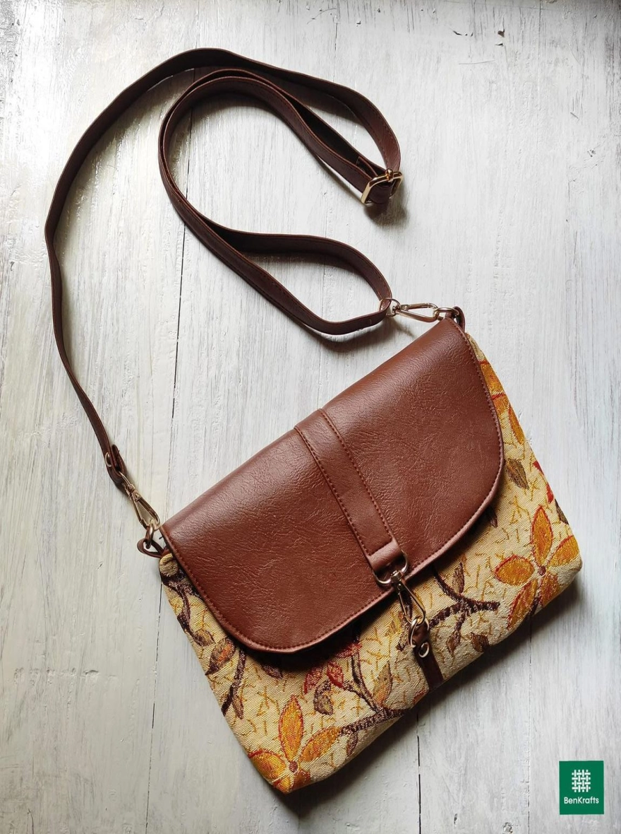 Autumn Petal Tapestry Crossbody Bag
