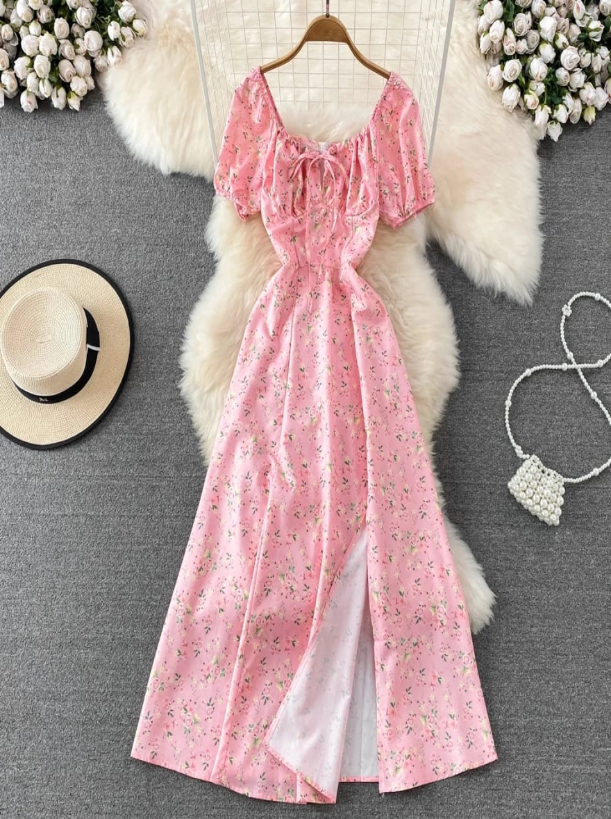 Imported Blender Cotton Pink Maxi Dress - China