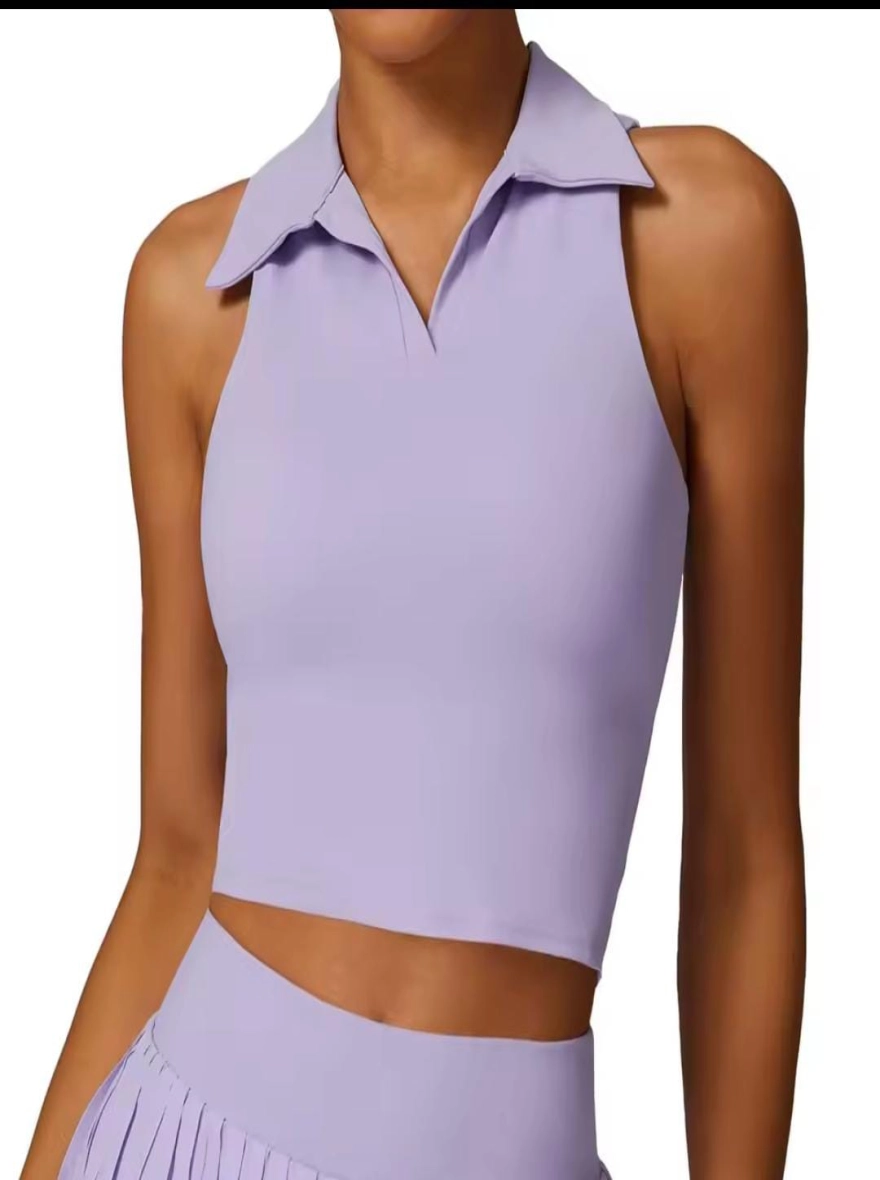 Exclusive Lavender Ribbed Cotton Crop Top