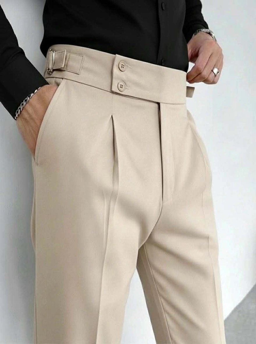 Sand Beige Signature Gurkha Trousers