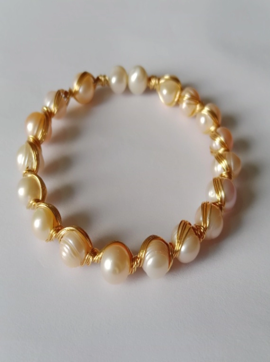 Pearl Breslate, BanglebType breslate, Peach colour