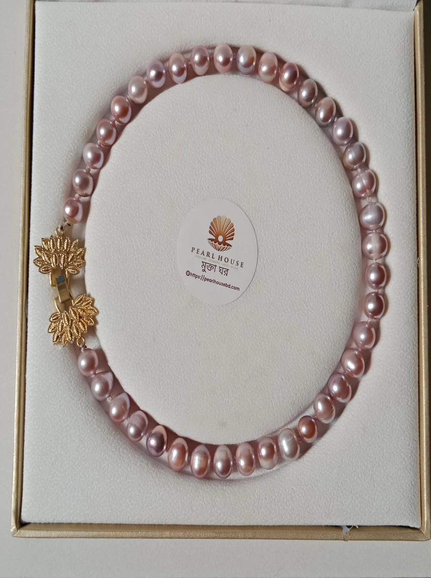 Premium quality Levender pearl One layer necklace 