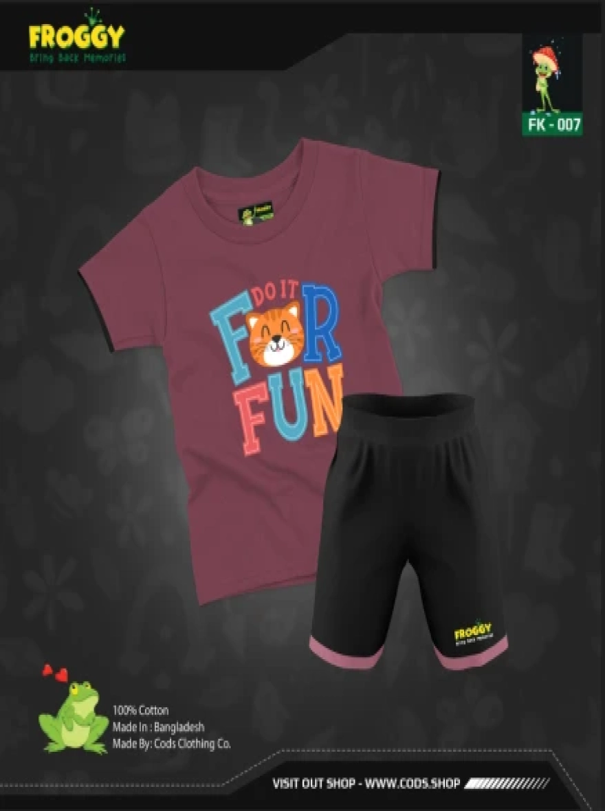 FROGGY KIDS PREMIUM COTTON T- SHIRT SET FK-007