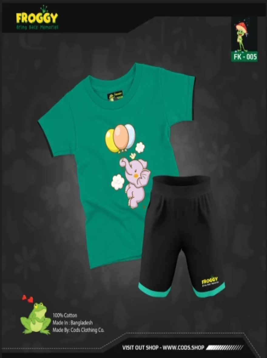 FROGGY KIDS PREMIUM COTTON T- SHIRT SET FK-005