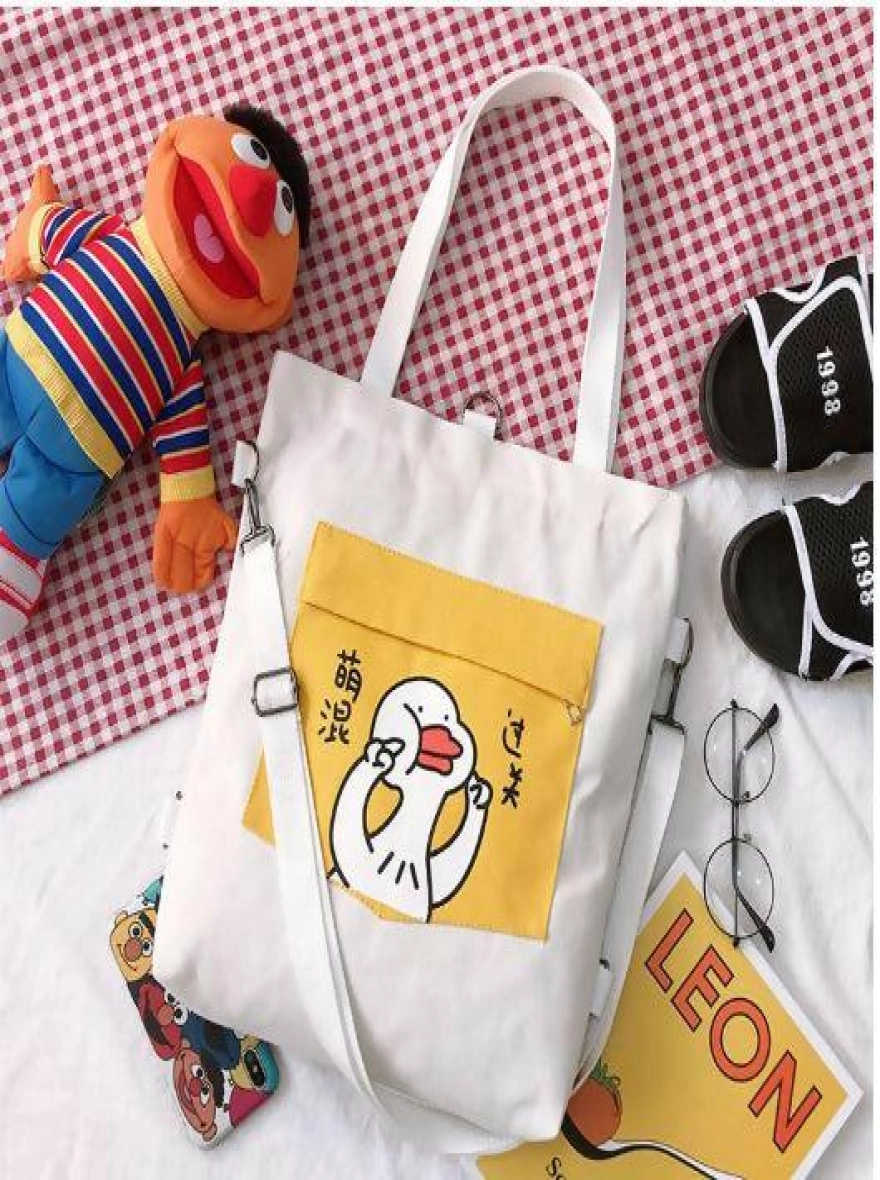 Multi-position Cartoon Printed Tote Shoulder Bag