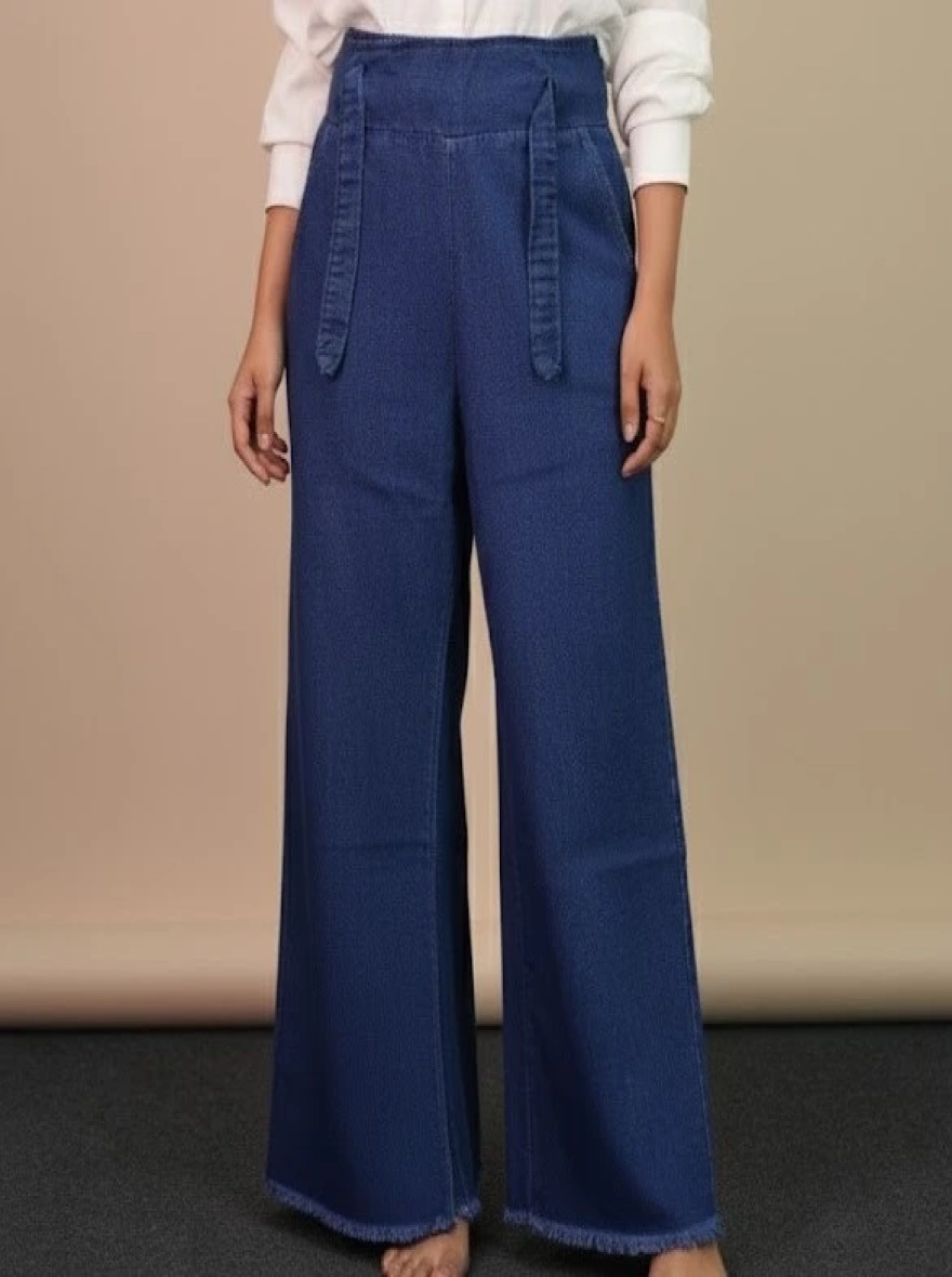 Stylish Women’s Soft Denim Plazzo Pants