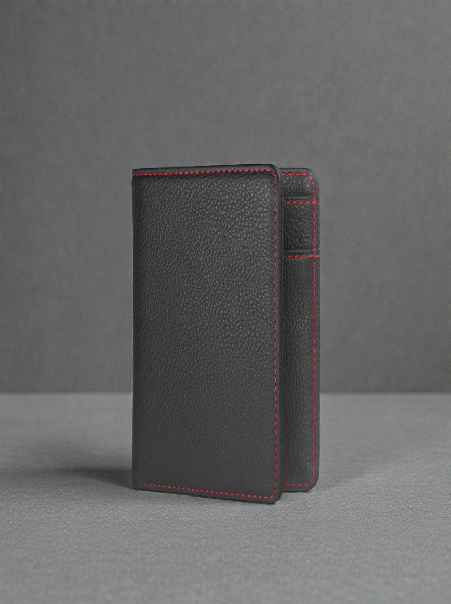 Zays Handcrafted Premium Leather Bifold Short Wallet Tread