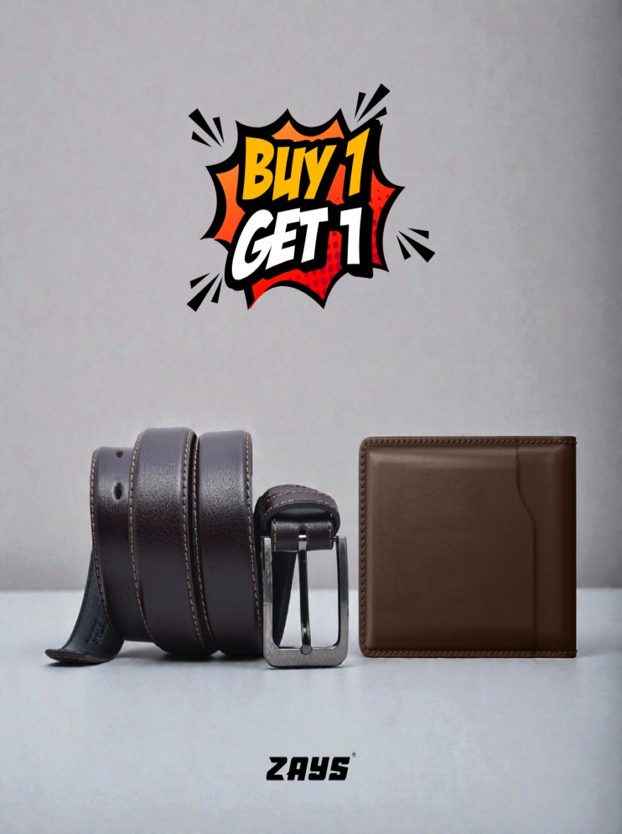 Zays Premium Leather Wallet & Belt Combo Offer 102