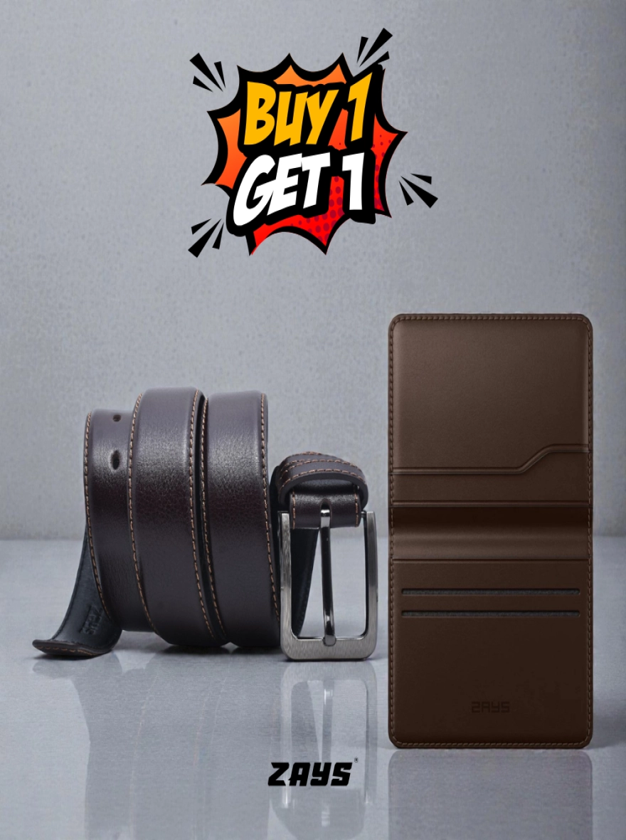 Zays Premium Leather Card Holder & Belt Combo Offer 106