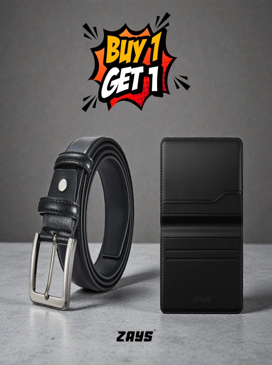 Zays Premium Leather Card Holder & Belt Combo Offer 108