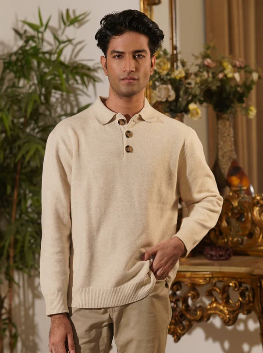 Jacob Textured Sand Polo