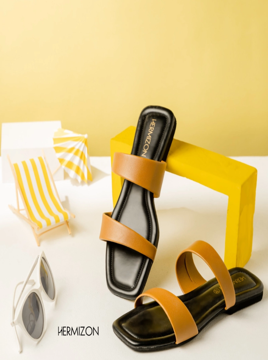 Alice Mustard Dual-Strap Minimalist Flats