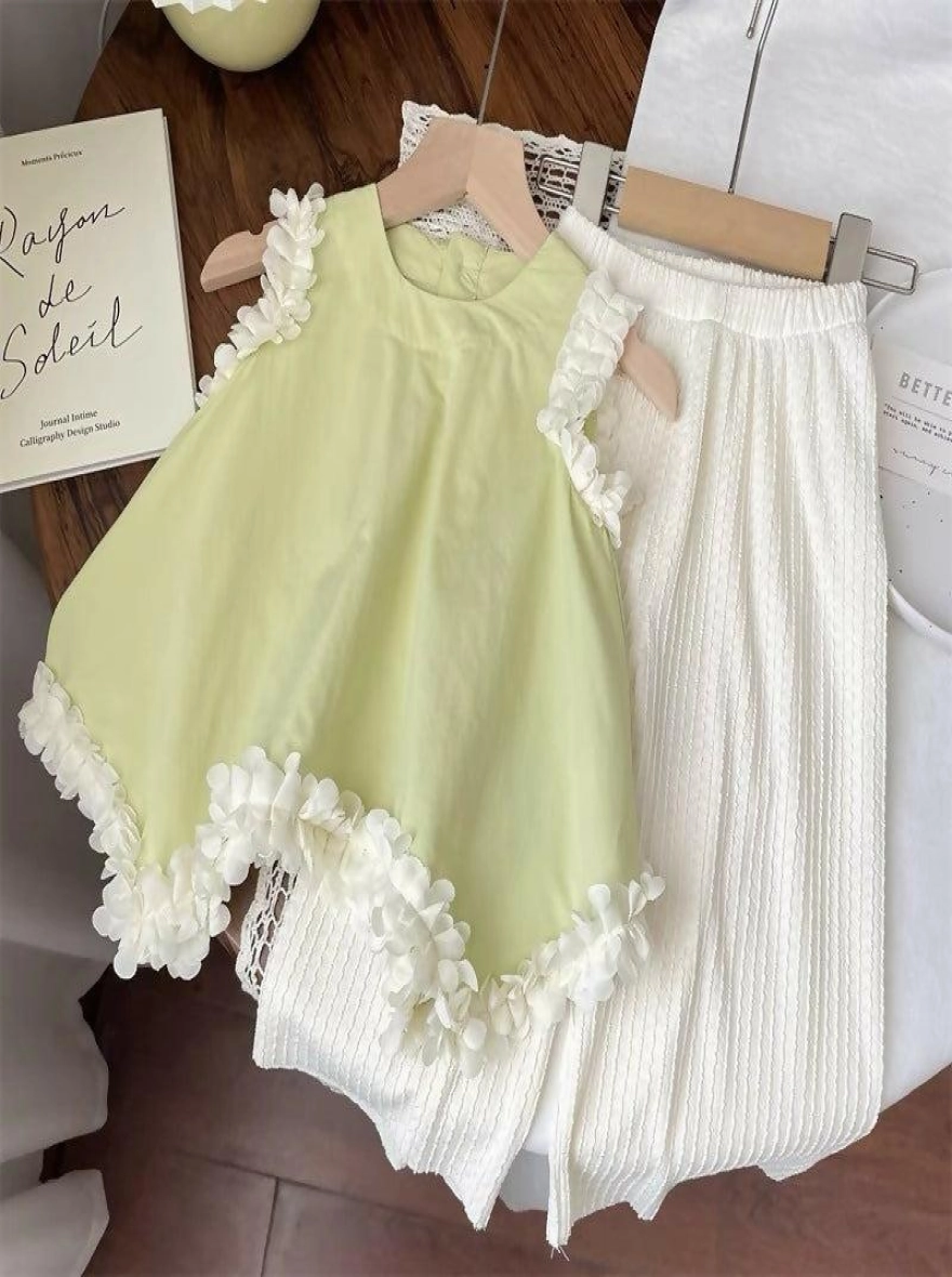 Imported Sleeveless Top & Wide Leg Pant Set - China