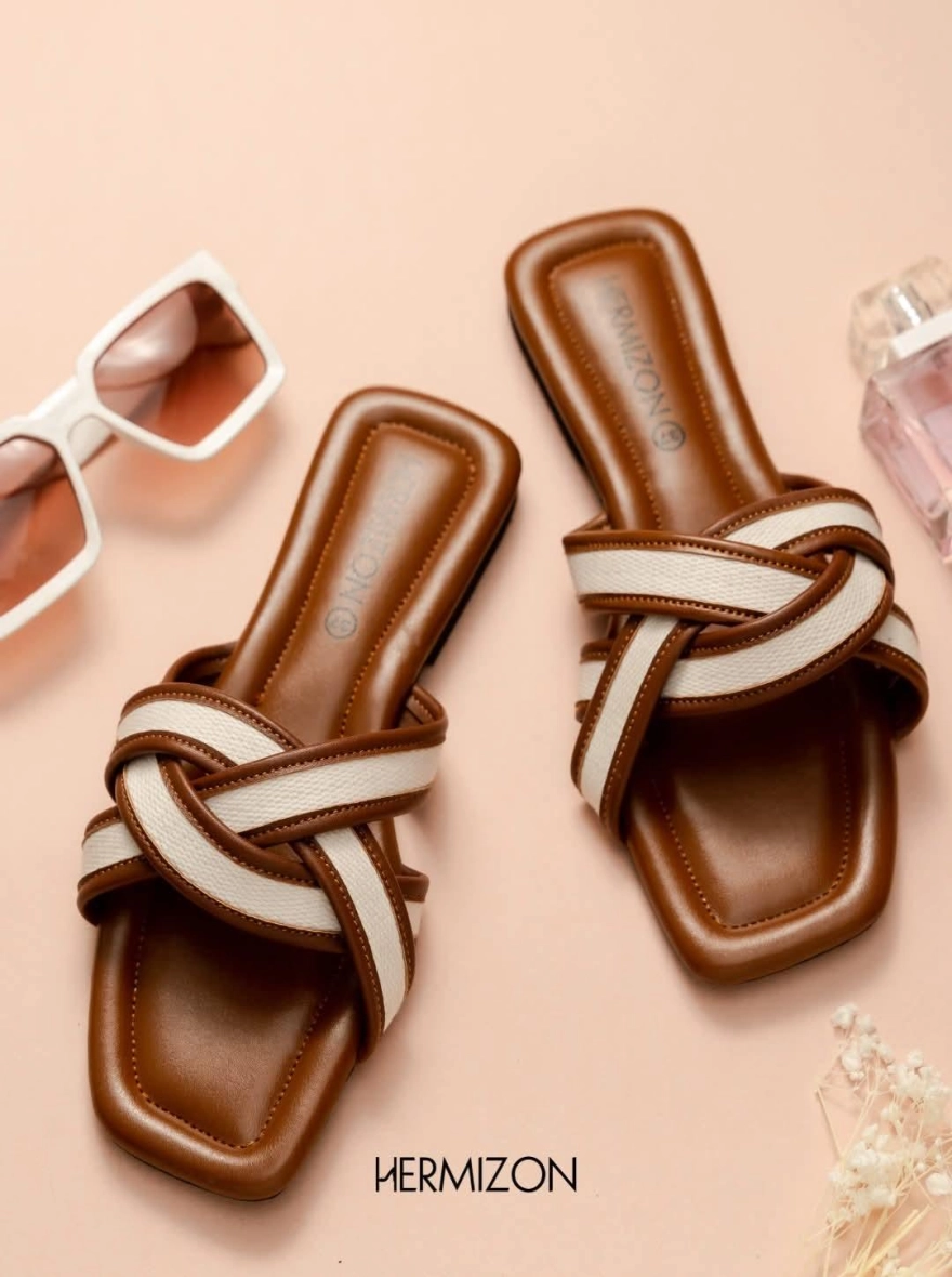 Rafaella Braided Dual-Tone Flat Slides