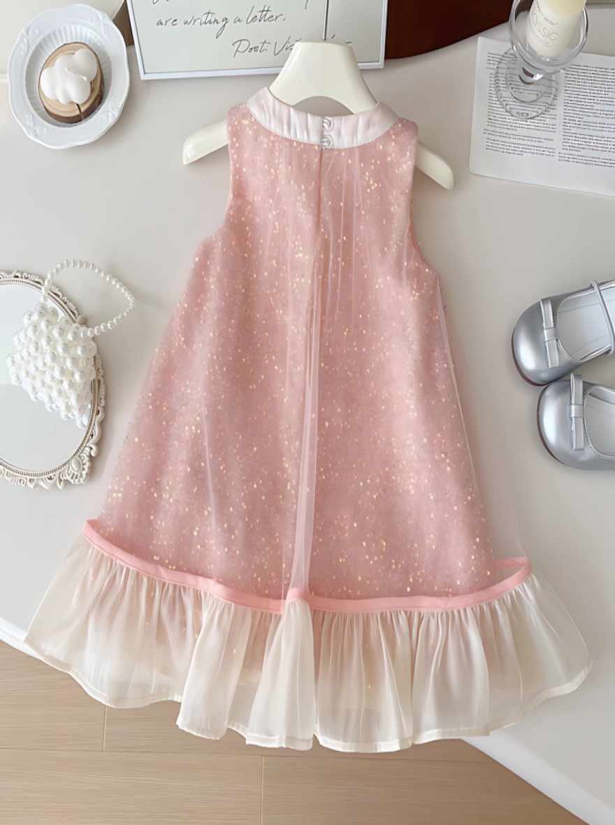 Imported Premium Bow Short-Sleeved Princess Frock (China)