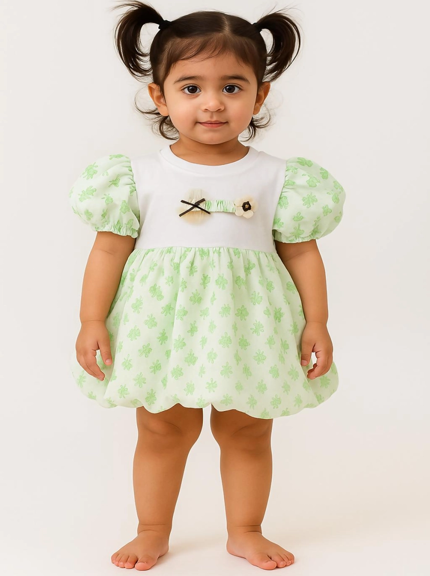 Imported Casual Cotton Pixie Green Premium Frock (China)