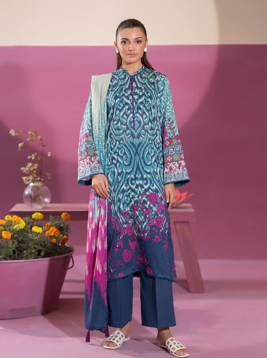 Binaas Ciel Azure Ikat – 3 Piece Digital Printed Lawn Suit