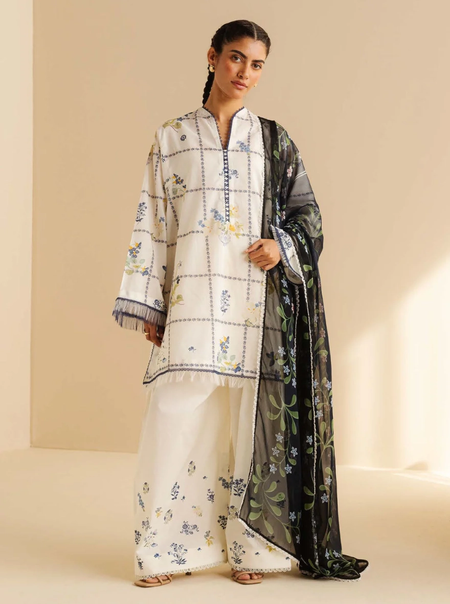 Zara Shahjahan Coco Print – Unstitched Digital Printed 3 Piece Suit