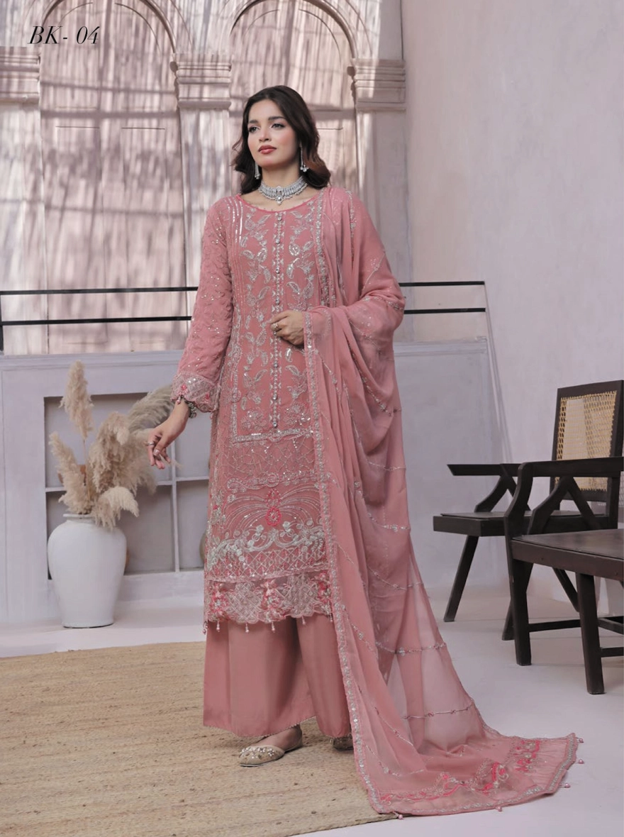 Dastaan by Bin Khalid – Luxury Embroidered Chiffon 3-Piece Unstitched Suit
