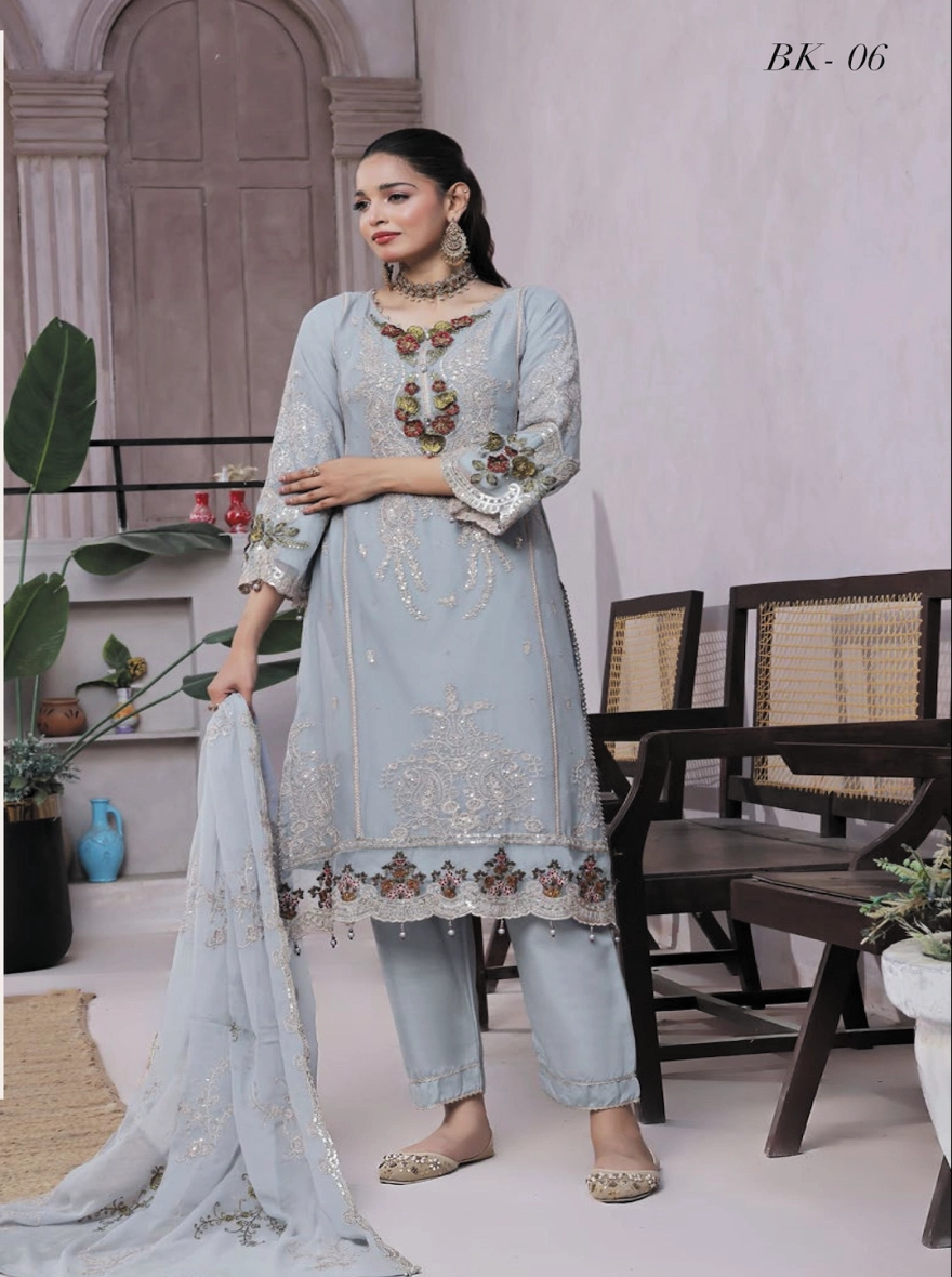 Dastaan by Bin Khalid – Embroidered 3-Piece Unstitched Suit