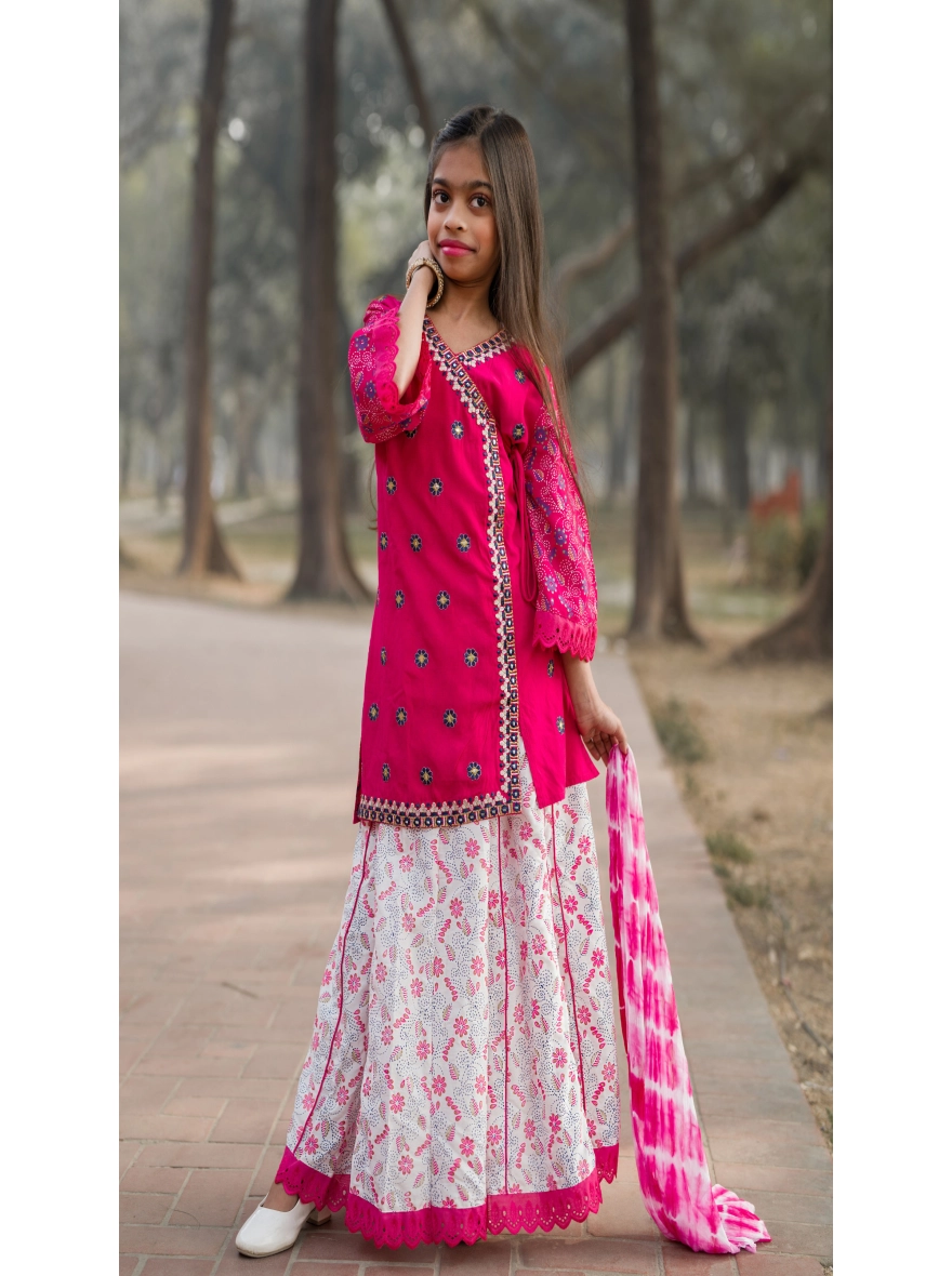 Baby Girls Soft Cotton,Three-Piece Set – Screen Print & Embroidery