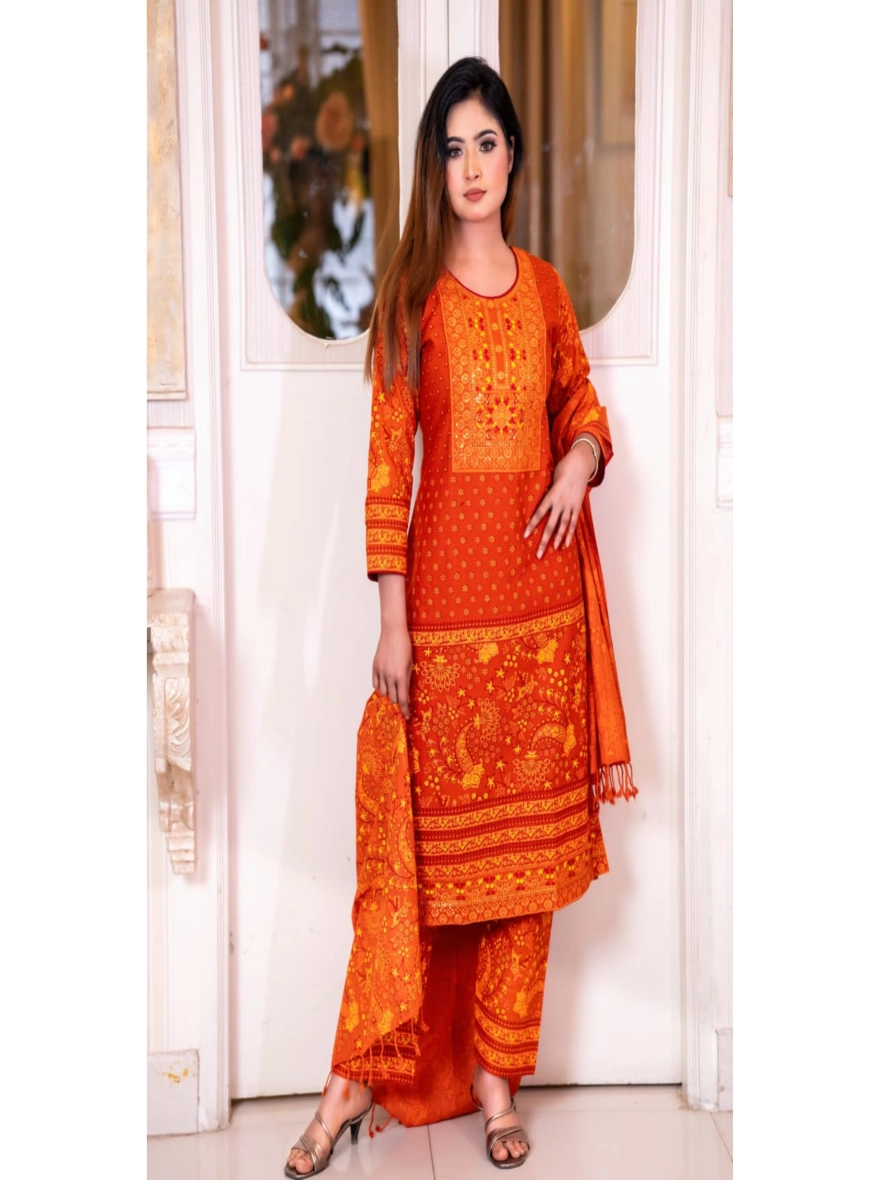 Exquisite Hand-Detailed Taat Cotton Three-Piece Set