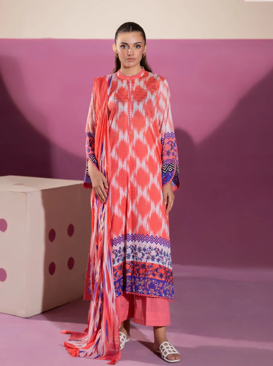 Binaas Ciel Sunset Peach – 3 Piece Digital Printed Unstitched Lawn Suit