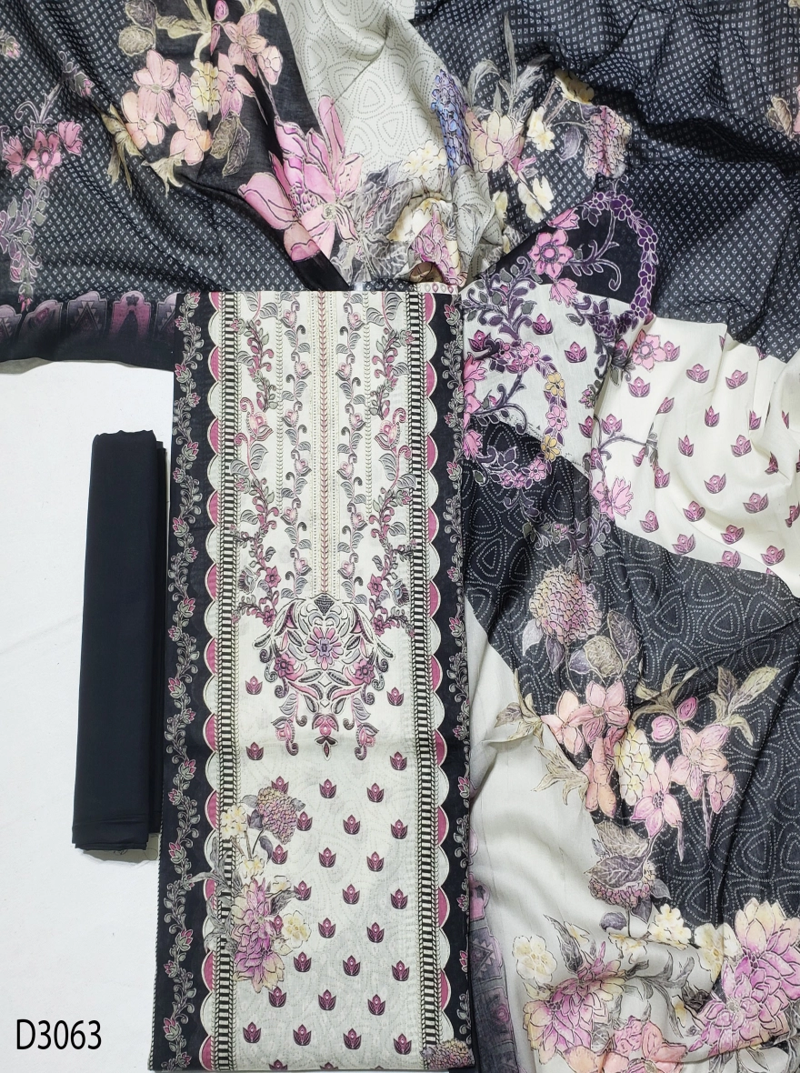 Premium Quality Digital Print  Unstitch 3 Pieces-D3063