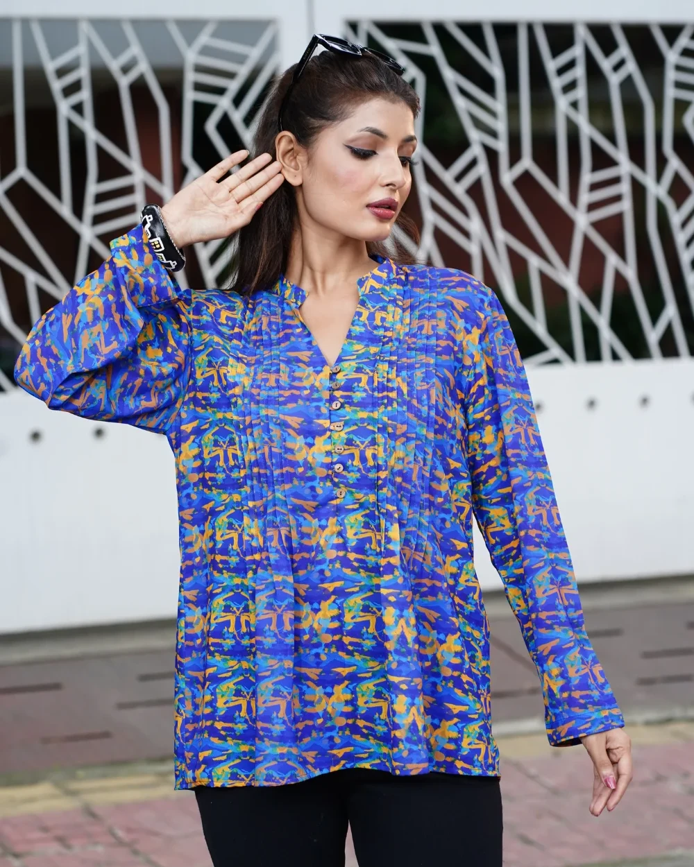 Vibrant Glitch Tops