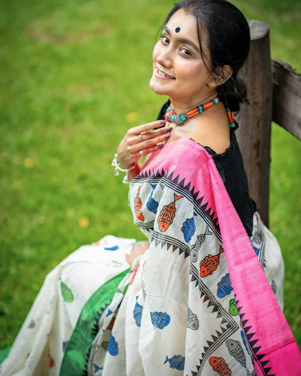 Multicolor Aqua Saree
