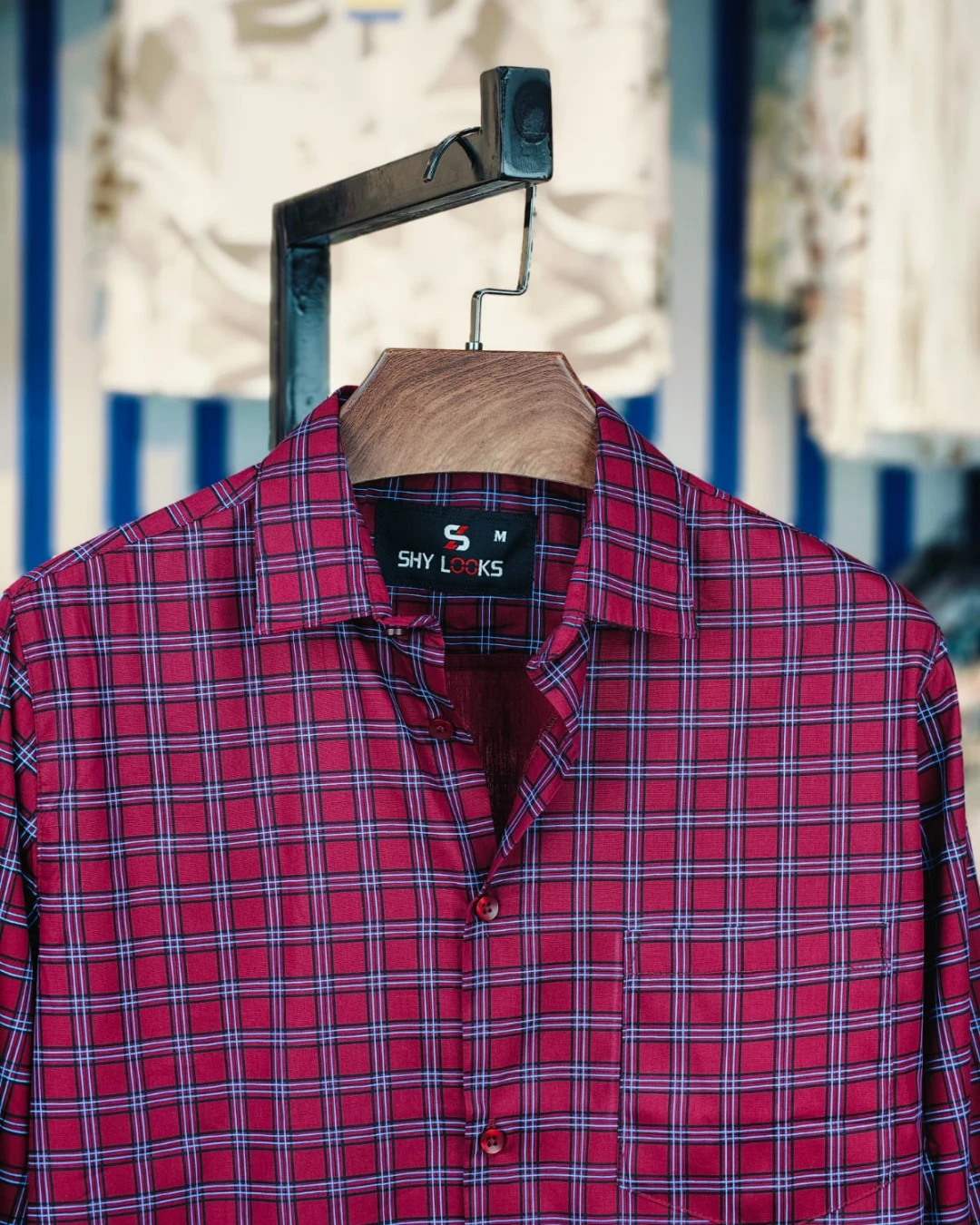 Crimson Grid Premium Cotton Check Shirt