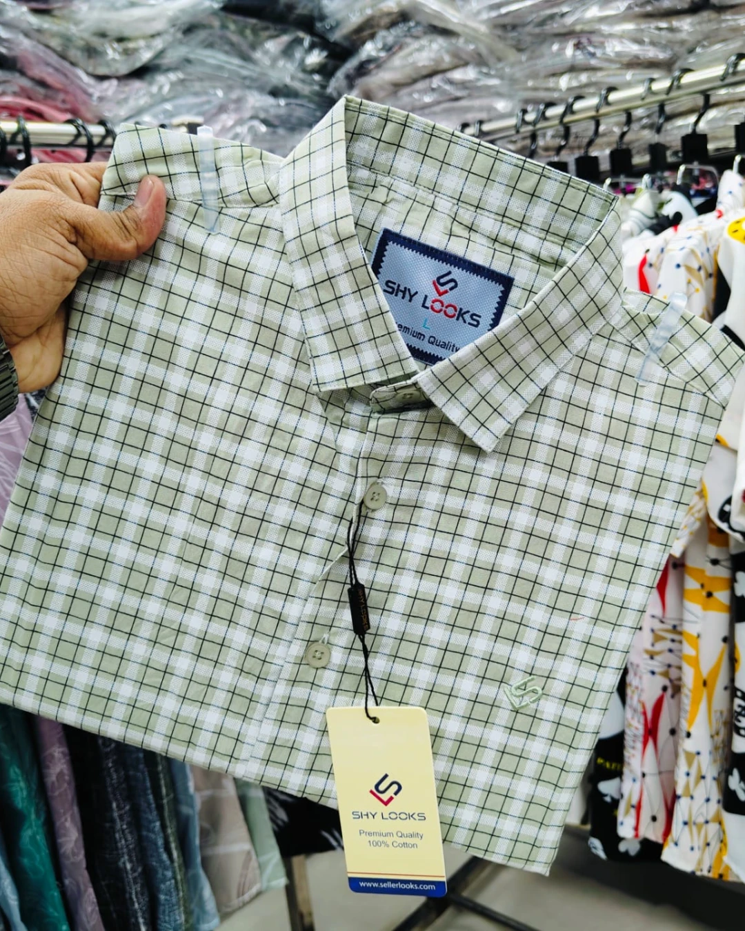 Pistachio Gingham Premium Cotton Shirt