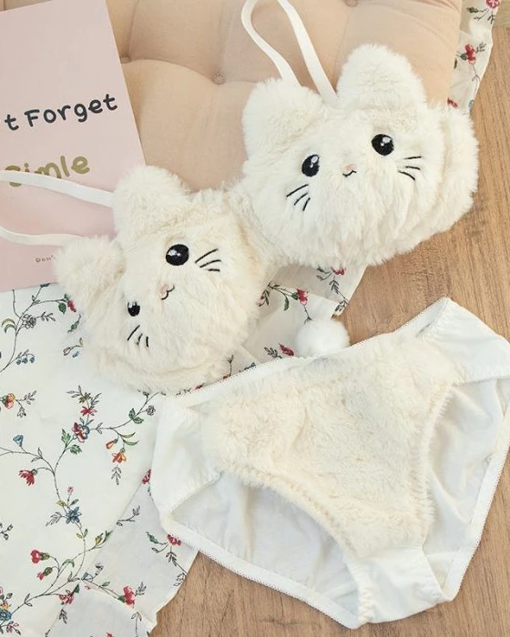 New Cat Style Bra Panty Set