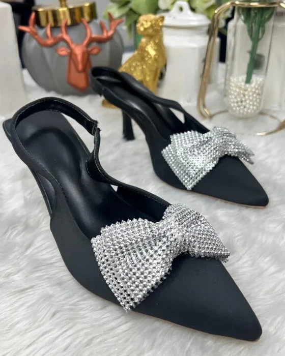 Diamond Bow Decoration Heel