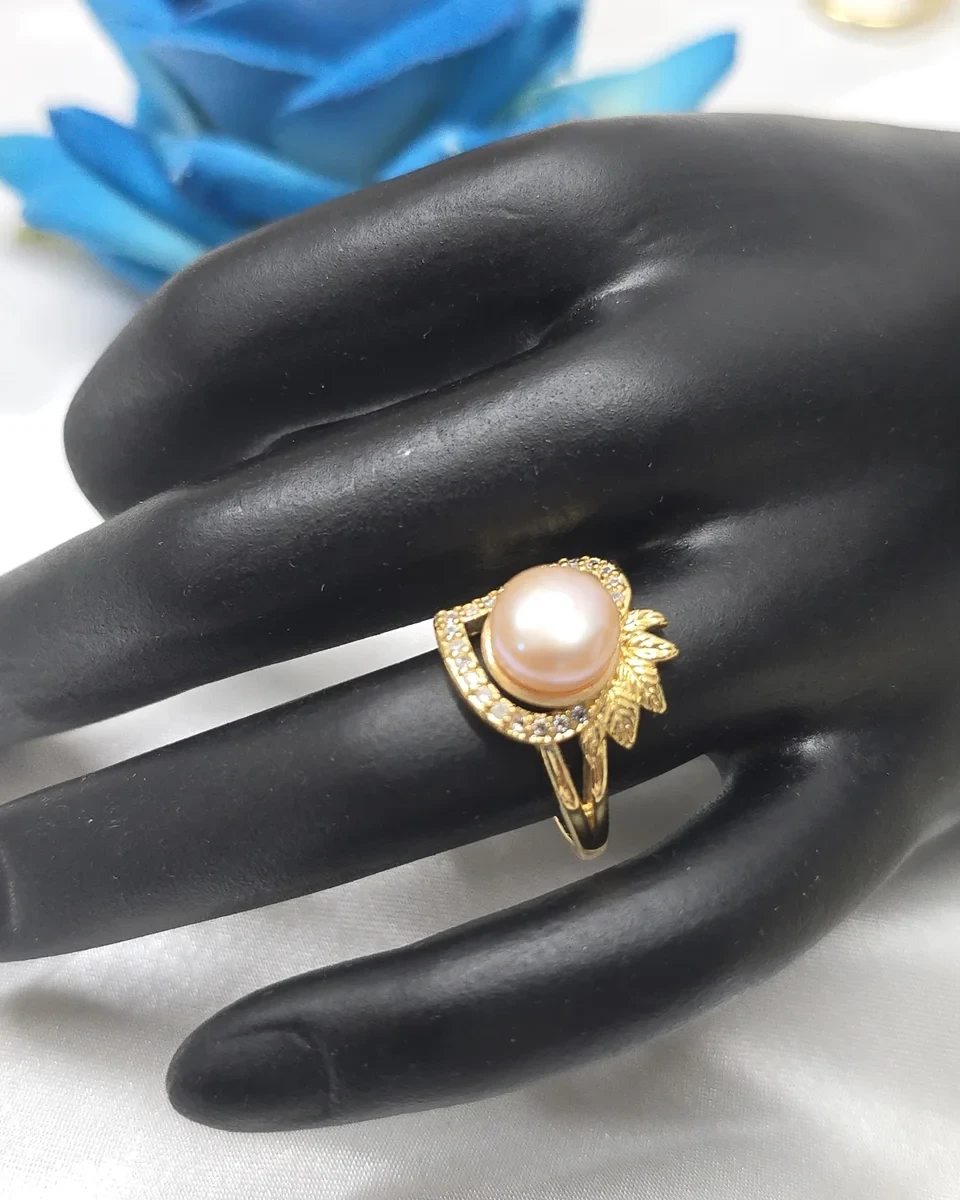 Blooming Heart Pink Pearl Rings