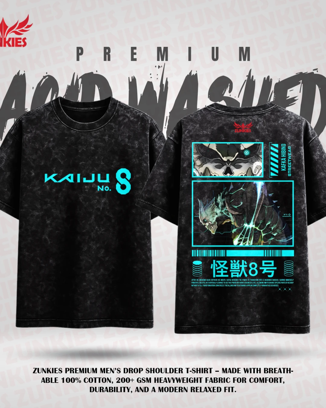 Kaiju No 8 - Zunkies Acid Washed Premium Collection