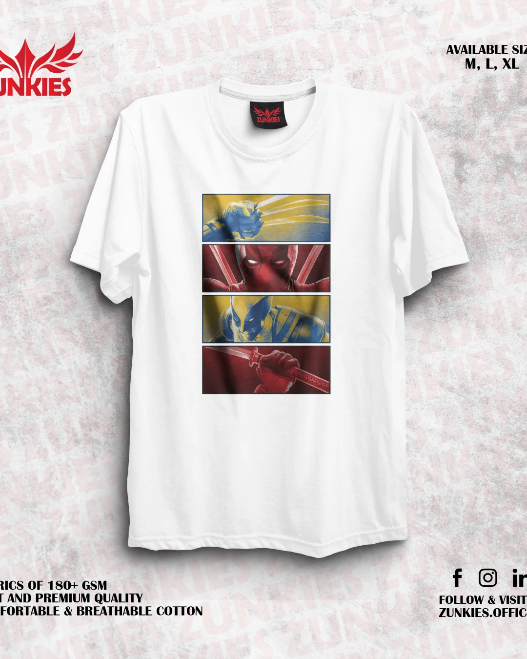 Deadpool VS Wolverine - Zunkies Oversized Drop Shoulder T-shirt