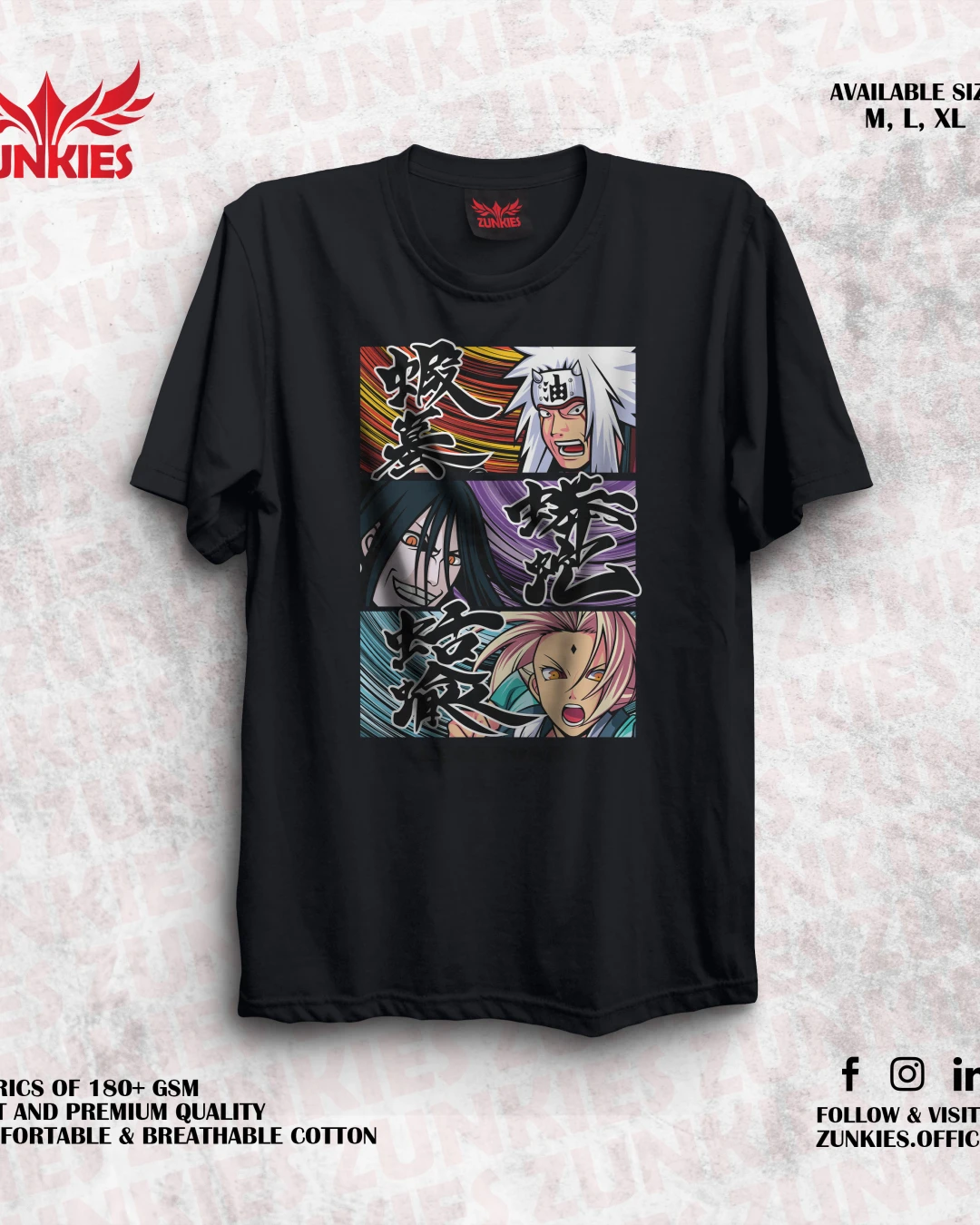 Naruto: Shippuden - Zunkies Oversized Drop Shoulder T-shirt