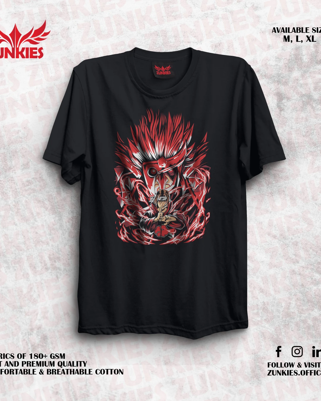 Naruto: Shippuden - Zunkies Oversized Drop Shoulder T-shirt-2