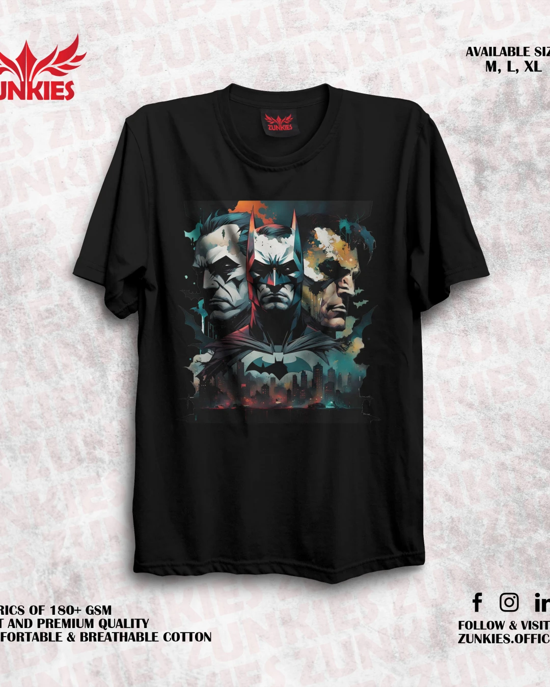 Batman - Zunkies Oversized Drop Shoulder T-shirt-1