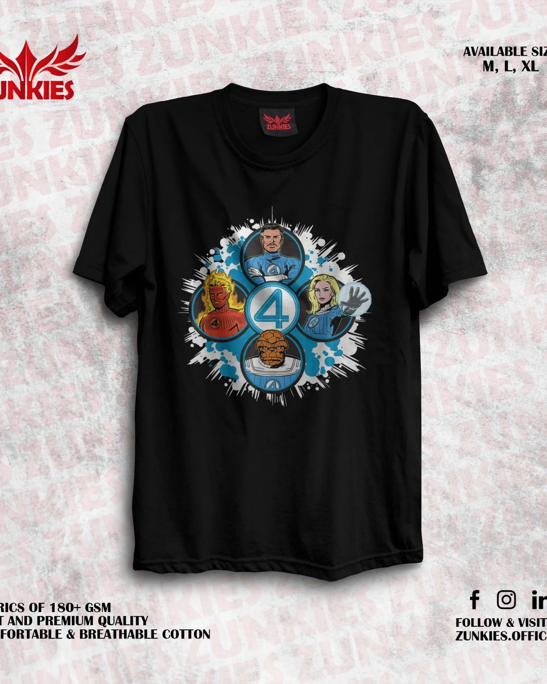 Fantastic Four - Zunkies Oversized Drop Shoulder T-shirt-4