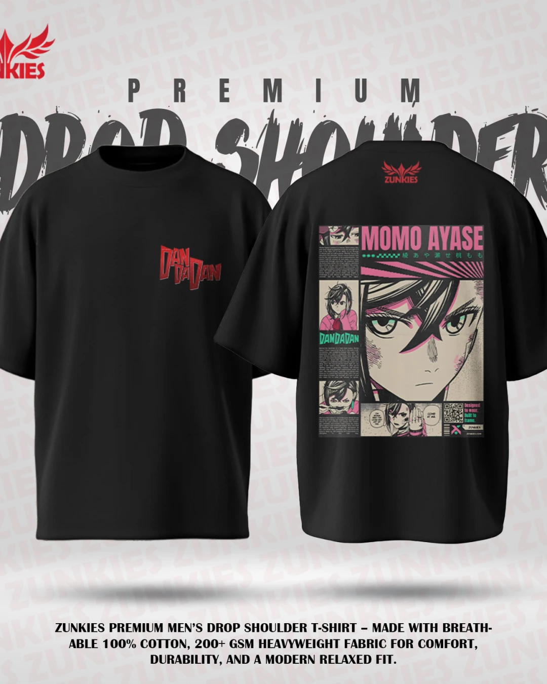 Dandadan - Zunkies Premium Collection - Oversized Drop Shoulder T-shirt-1