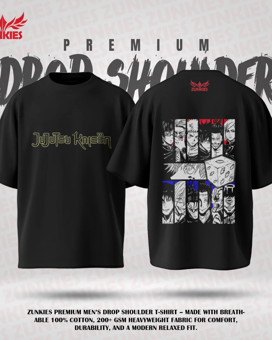 Jujutsu Kaisen - Zunkies Premium Collection - Oversized Drop Shoulder T-shirt