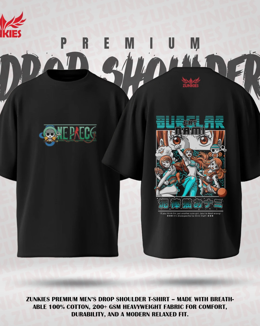 One Peace - Zunkies Premium Collection - Oversized Drop Shoulder T-shirt-8