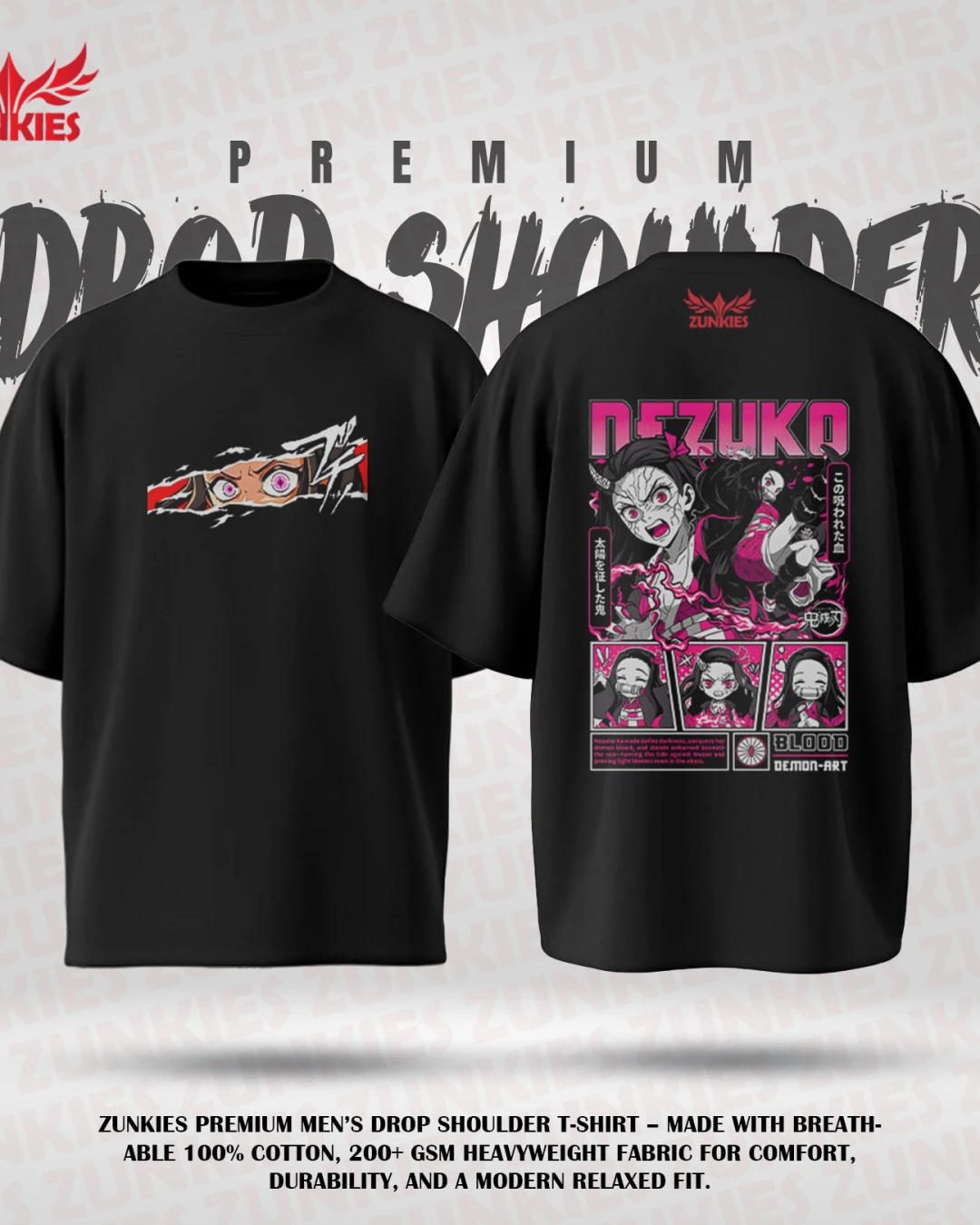 Demon Slayer - Zunkies Premium Collection - Oversized Drop Shoulder T-shirt-6